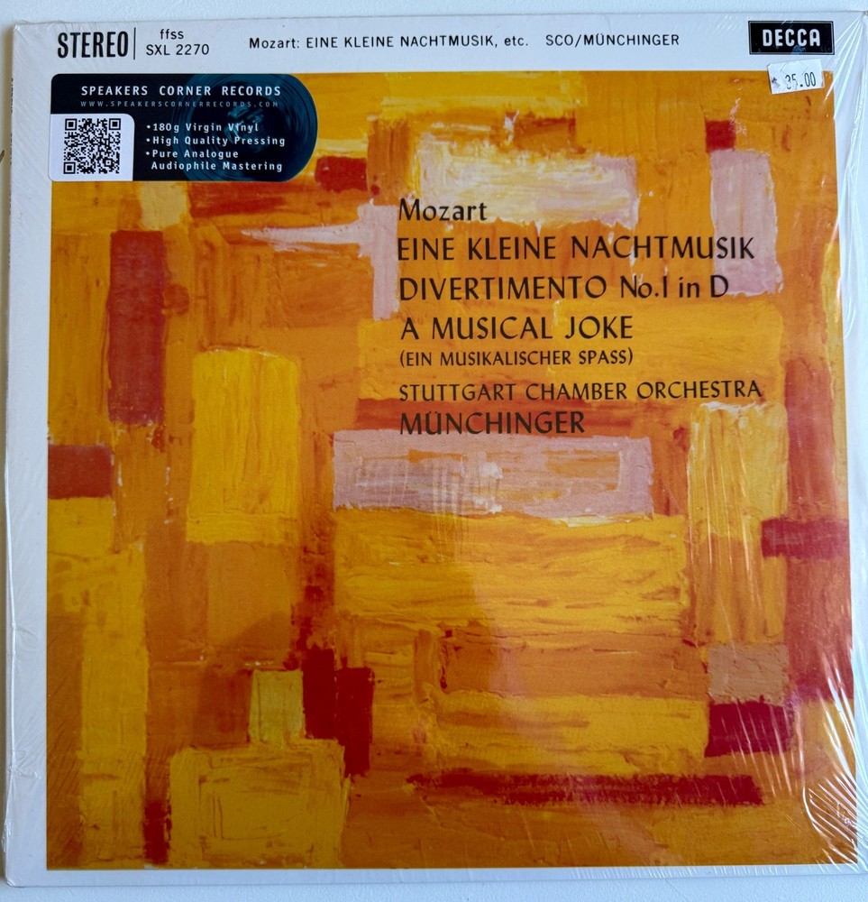 Mozart LP Eine Kleine Nachtmusik Divertimento No. 1 – Speakers Corner Records
