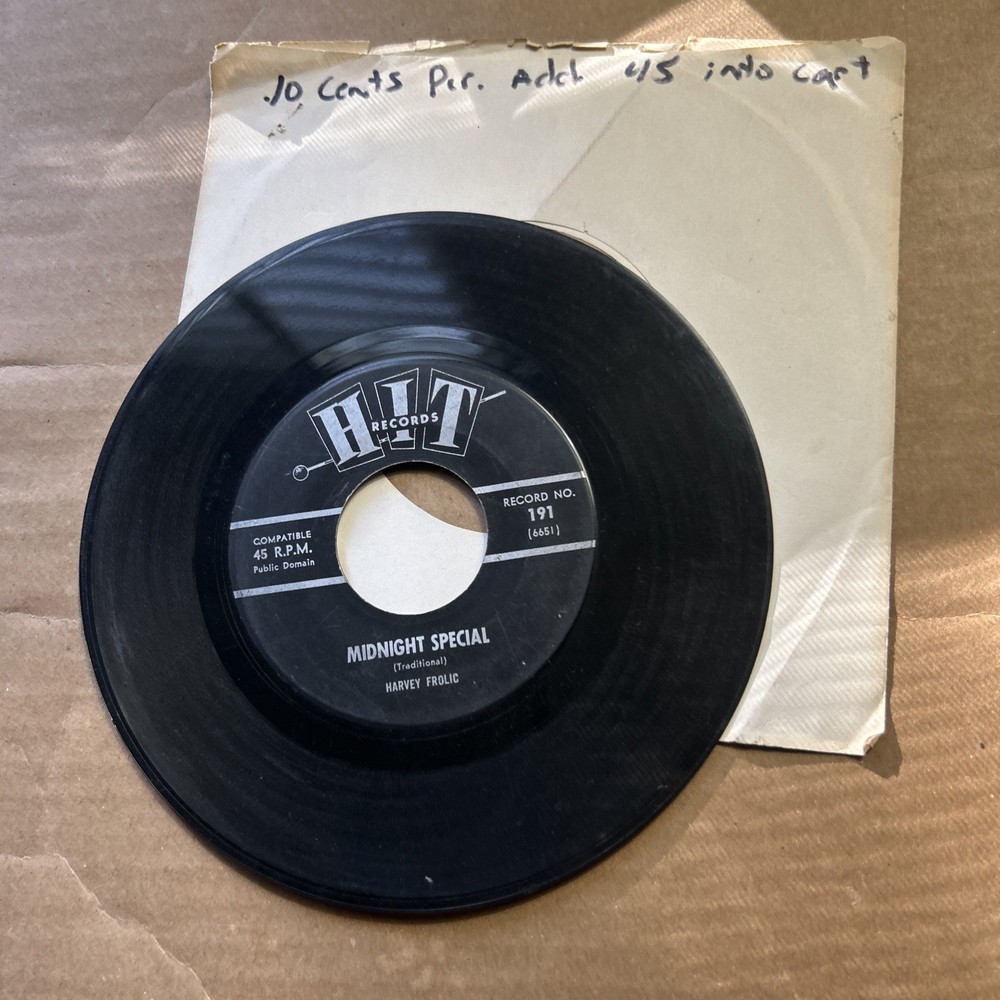 The Spartas Sha La La La/Harvey Frolic Midnight Special Hit Records 45