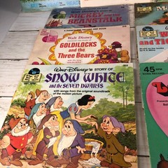 Vintage Disney Disneyland Record and Book Lot Jungle Book Cinderella Snow White