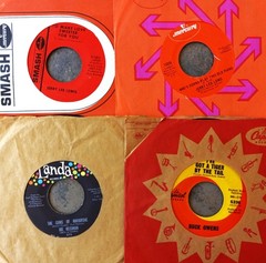 LOT OF 52 VINTAGE 45 RPM RECORDS – LOT #72 -LOOK CLOSELY FOR RARE GEMS