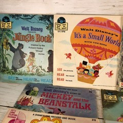 Vintage Disney Disneyland Record and Book Lot Jungle Book Cinderella Snow White