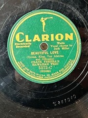 Frank Ferera’s Hawaiian Trio 1920’s Beautiful Love 78 RPM Clarion