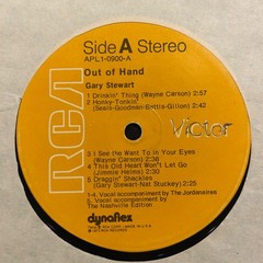 Gary Stewart – Out Of Hand LP – RCA [APL1-0900] 1975 Orange Label (VG+/G+)