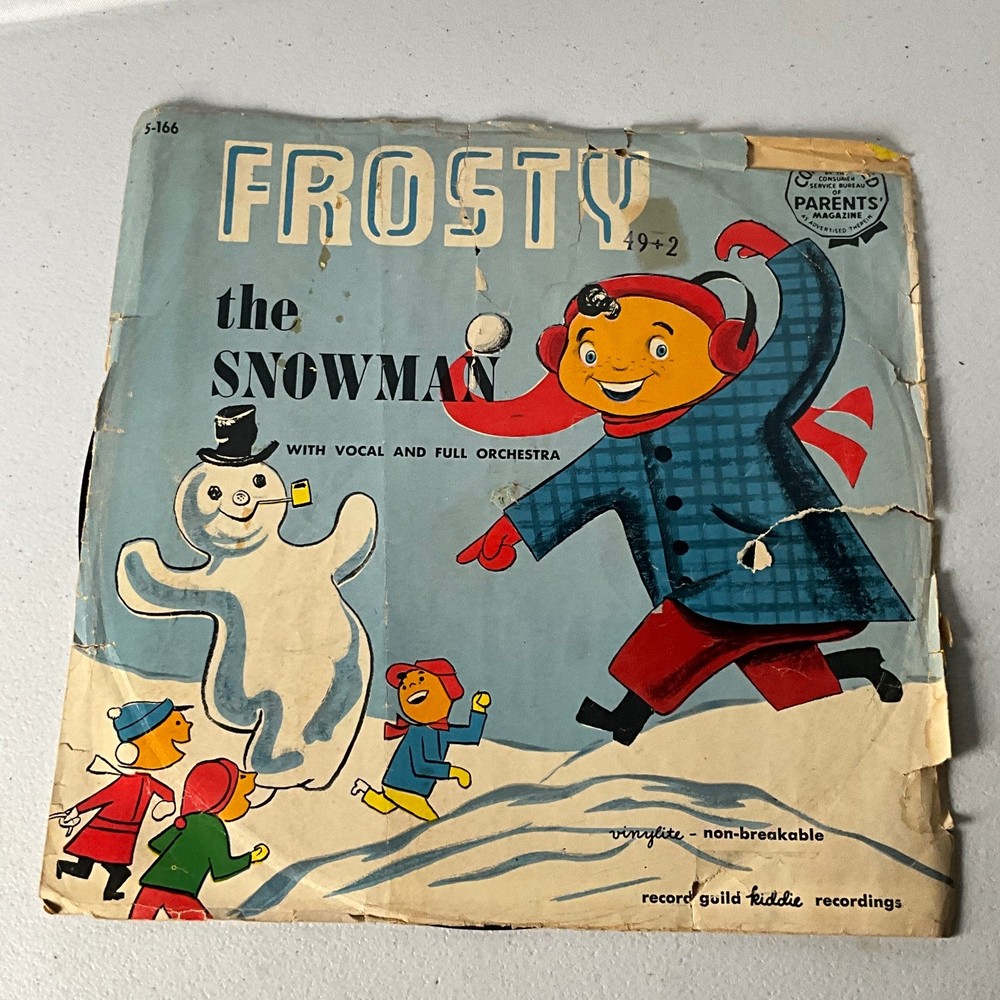 Frosty the Snowman 7″ Record Record Guild Kiddie Recordings Children 45 RPM