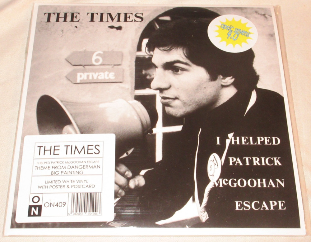 THE TIMES I Helped Patrick McGoohan Escape 45+PS NEW White Vinyl Mod Punk Poster