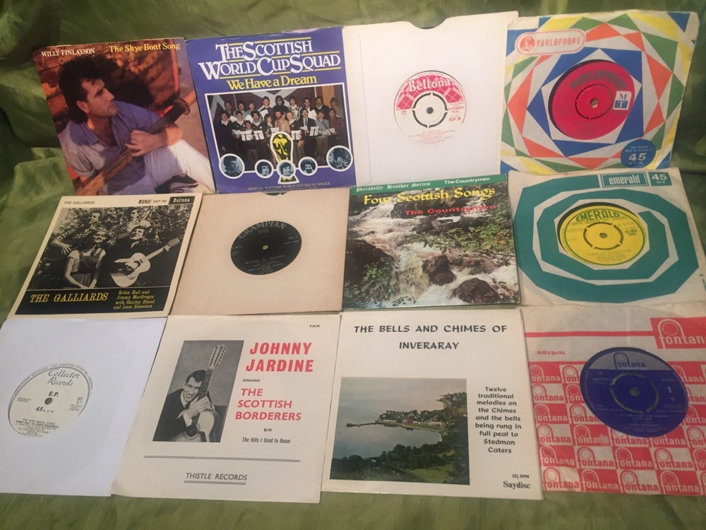 25 x SCOTTISH & IRISH FOLK & TRADITIONAL 7″ SINGLES 1955-1985 JOB LOT