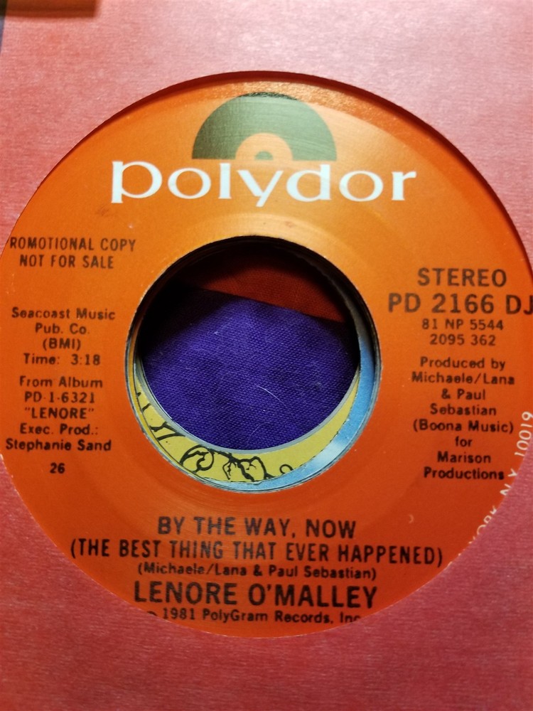 Lenore O’Malley, By The Way Now ~ NM 1981 Polydor promo 45 +sleeve