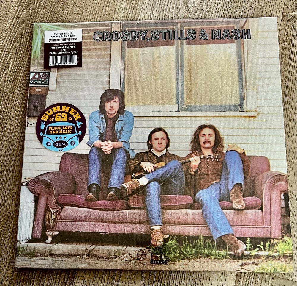 Crosby Stills & Nash Rhino Burgundy Color Vinyl Lp Sealed And Mint .