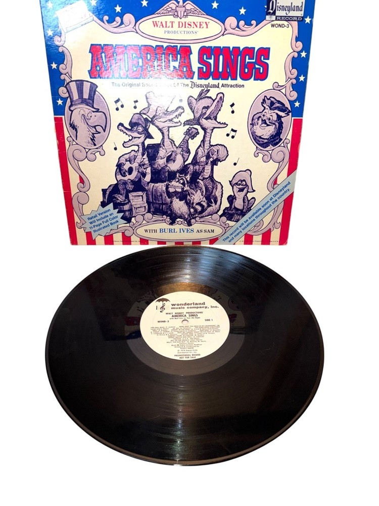 Walt Disney America Sings Disneyland Attraction Vinyl Record Wond-3