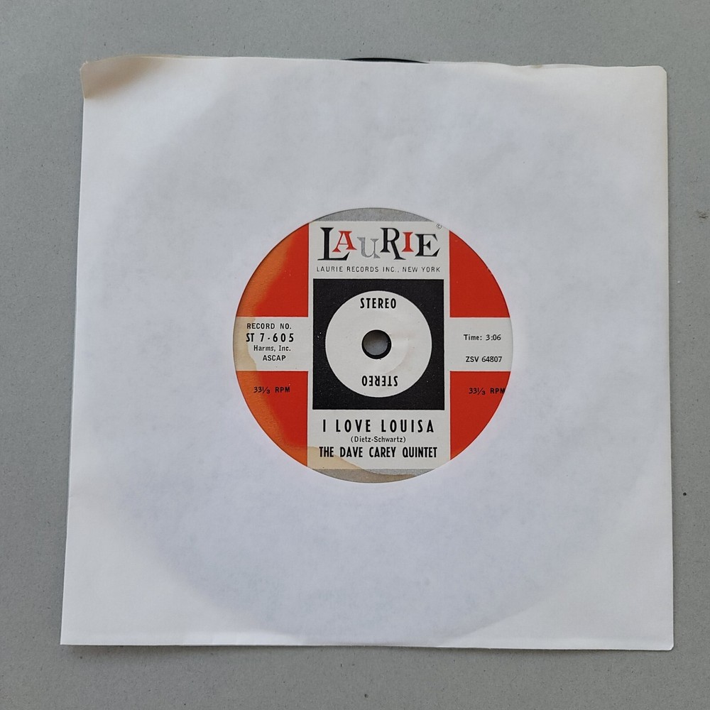Laurie – The Dave Carey Quintet – Dancing In The Dark / I Love Louisa -33-1/3RPM