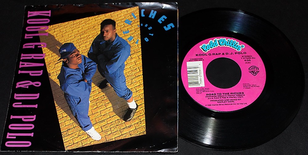 Kool G Rap & DJ Polo-Road To The Riches-Edit-Both Sides-VTG 1989 DJ PS 45-NM!!