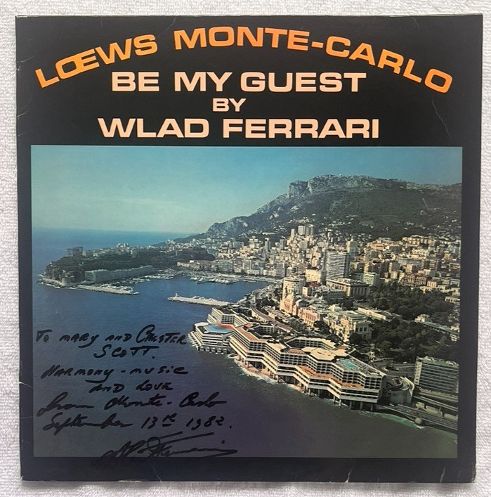 WLAD FERRARI “Be My Guest – Loews Monte-Carlo” RARE ’78 LOUNGE JAZZ Autographed!