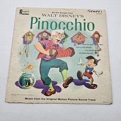 Vintage Walt Disney LP Record Pinocchio 33 RPM Vinyl 1959 Soundtrack Disneyland