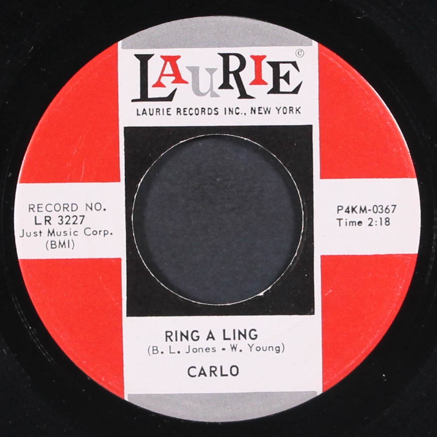 CARLO & GROUP: ring a ling / stranger in my arms LAURIE 7″ Single 45 RPM