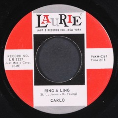 CARLO & GROUP: ring a ling / stranger in my arms LAURIE 7″ Single 45 RPM