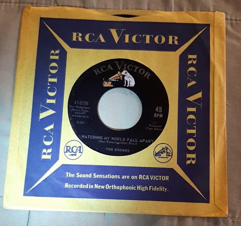 The Browns 45 Watching My World Fall Apart / Twelfth Rose RCA Victor 47-8198 vg+