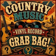 COUNTRY MUSIC VINYL RECORD GRAB BAG! 10 ASST Albums, LP Bulk Lot, FREE SHIPPING