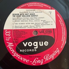 GERRY MULLIGAN QUARTET Reunion With Chet Baker LP on Vogue 1959 cool jazz uk