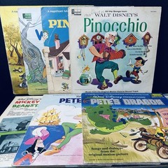 7 Disneyland Records Walt Disney Vinyl Bambi Winnie Pooh Pinocchio Mickey Peter