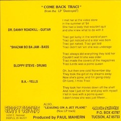 Sloppy Seconds Come Back, Traci 7″ vinyl USA Toxic Shock 1989 7″ in yellow/black