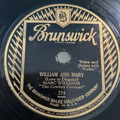 1928 COUNTRY Marc Williams 78 rpm Brunswick 274 BAD COMPANIONS V+
