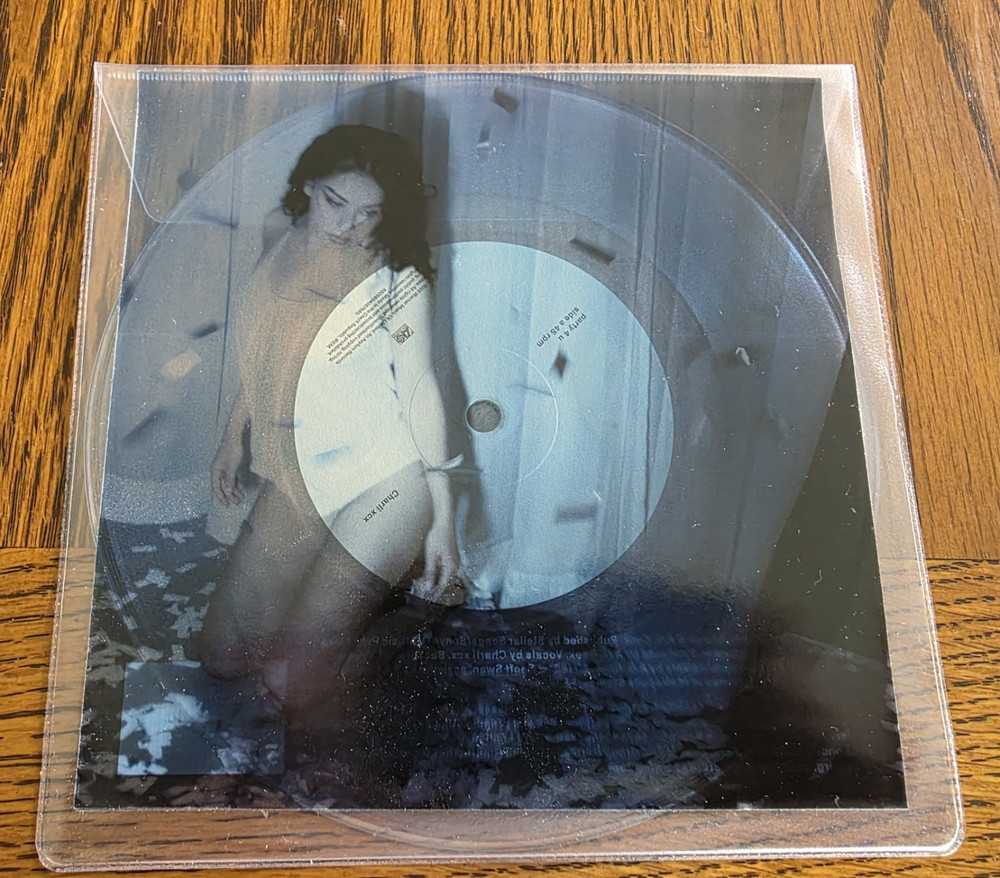 Charli XCX party 4 u Asylum 2020 Pop Clear Vinyl 12″ Single 45RPM Plastic Sleeve