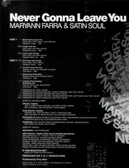 MARYANN FARRA & SATIN SOUL -NEVER GONNA LEAVE U (LP 2024) NEW*CLR+BGP LP*7 TRKS*