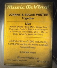 LP JOHNNY/EDGAR WINTER Together Live #0924 (WHITE Vinyl MOVLP3762) NEW MT SEALED