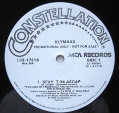 KLYMAXX Sexy (12″ Version) 1986 US 12″ Single ORIG Constellation L33-17216 VG/VG