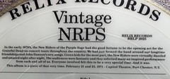 NRPS Vintage Picture Disc Vinyl LP Limited Edition Relix Records RRLP 2025