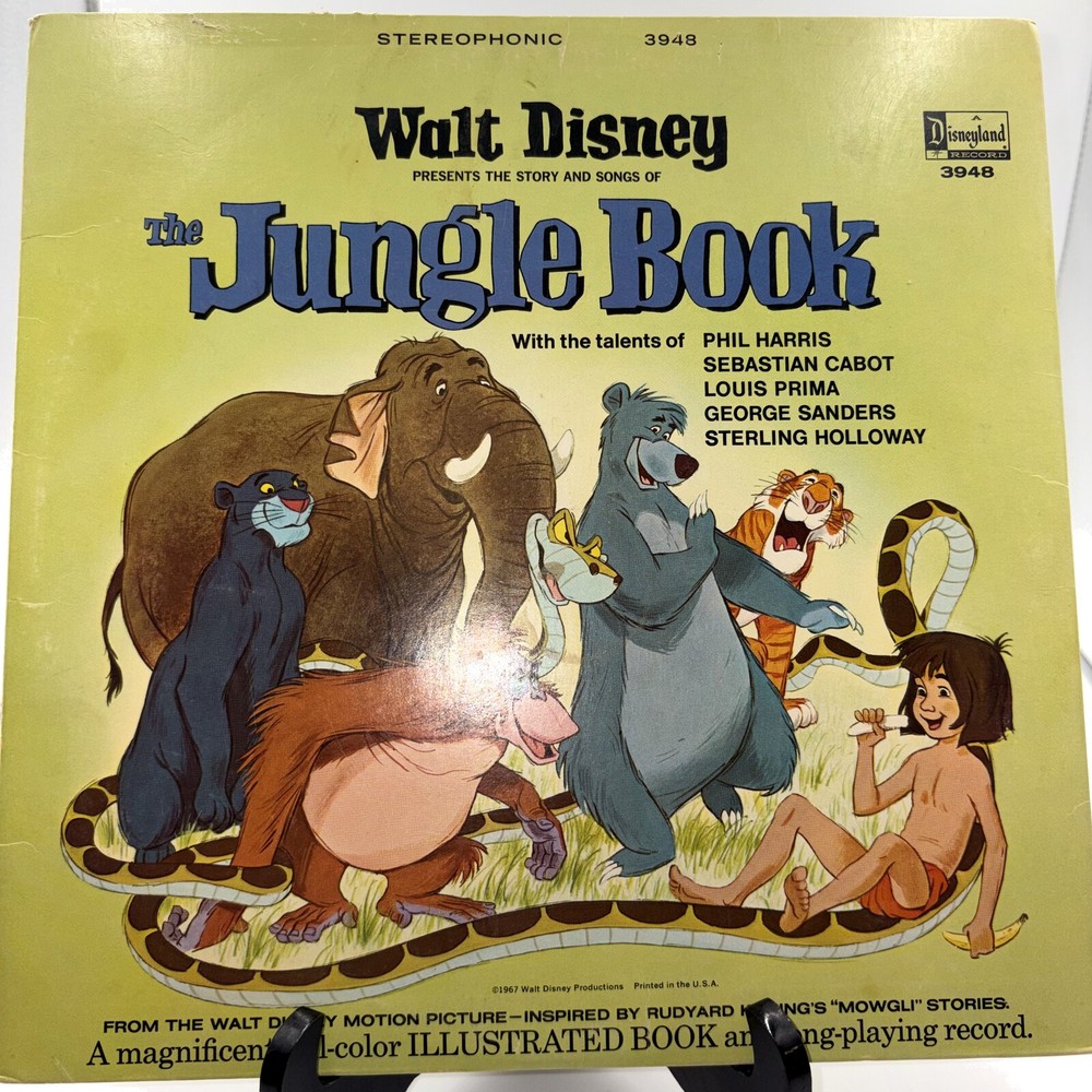 Walt Disney The Jungle Book Disneyland 3948 LP & Illustrated Book 1967