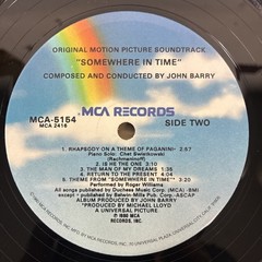 SOMEWHERE IN TIME john barry MCA5154 christopher reeve (1980) EX LP