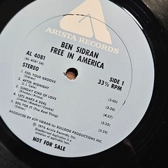 Ben Sidran – Free In America 1976 Arista Records AL 4081 Vinyl LP Album PROMO