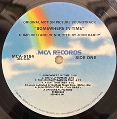 SOMEWHERE IN TIME john barry MCA5154 christopher reeve (1980) EX LP
