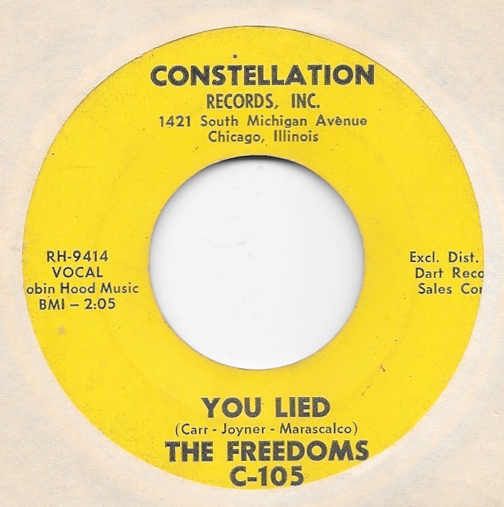 THE FREEDOMS You Lied on Constellation doo wop 45 HEAR
