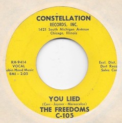 THE FREEDOMS You Lied on Constellation doo wop 45 HEAR