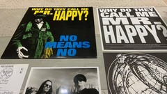 Nomeansno WHY DO THEY CALL ME MR. HAPPY? UK 1993 Vinyl LP +promo items J. BIAFRA