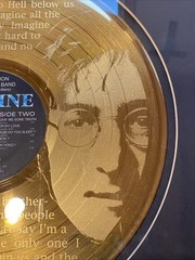 1996 /9500 JOHN LENNON IMAGINE GOLD Vinyl LP APPLE RECORDS 1971 GOLD ALBUM FRAME