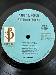 Abbey Lincoln- Straight Ahead Vinyl Barnaby Records KZ 31037