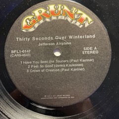 Jefferson Airplane – Thirty Seconds Over Winterland Vinyl, LP 1973 Grunt