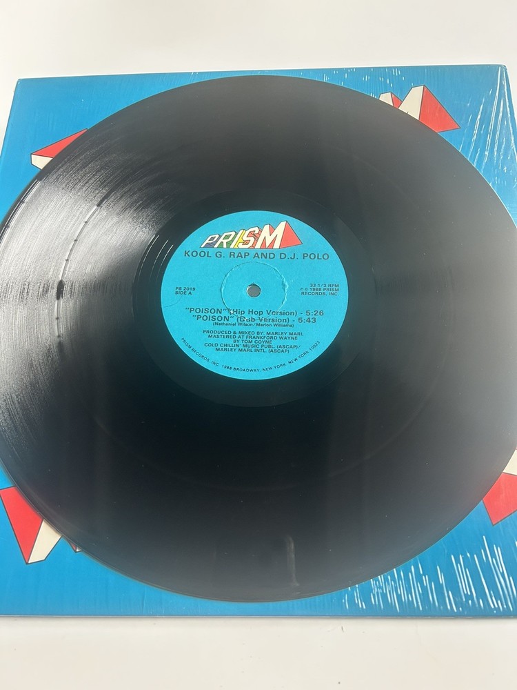 VTG Kool G Rap & DJ Polo Poison 12″ VINYL RECORD Prism Dub 1988