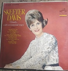 SKEETER DAVIS: CLOUDY WITH OCCASIONAL TEARS Vinyl LP-1963-Bonus Record Included!