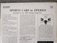 Sports Cars In Stereo 1958 Original Vinyl Record Lp Riverside 1101 Ferrari