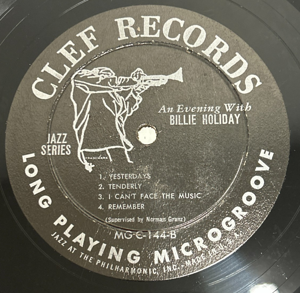 BILLIE HOLIDAY An Evening With CLEF 144 JAZZ VOCAL BLUES 33 No Original Sleeve