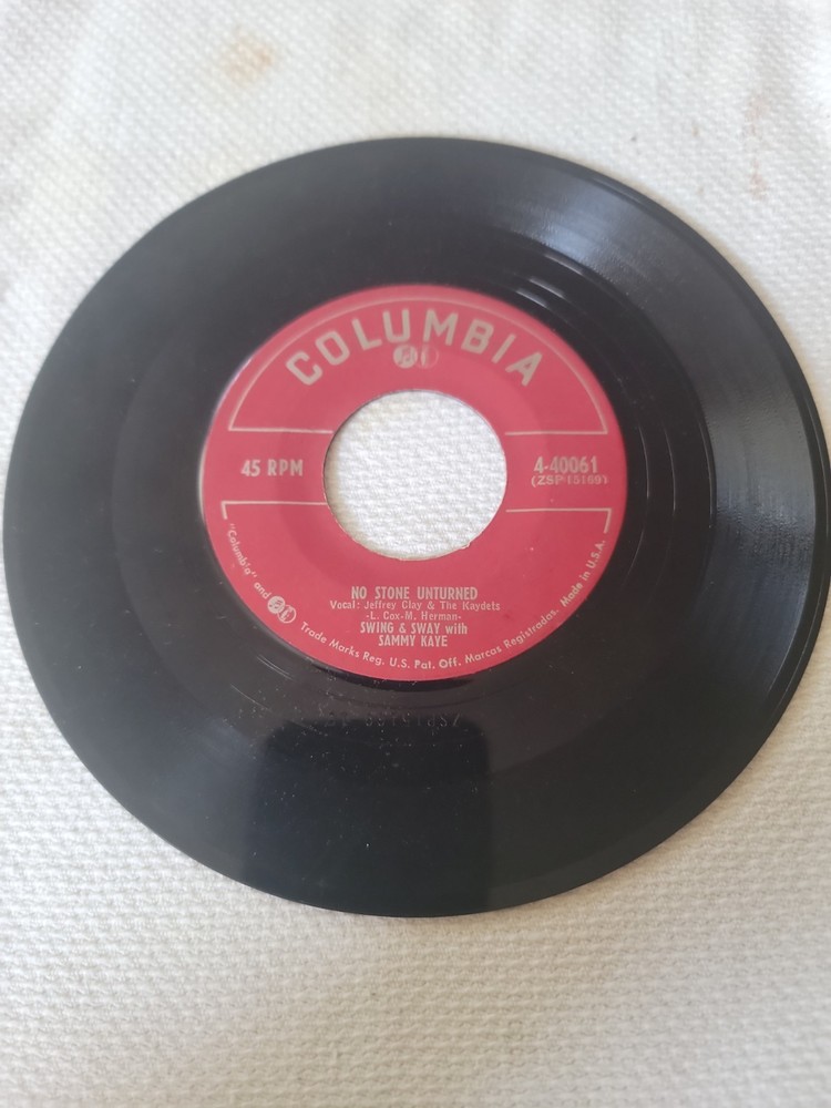 Vintage 7-inch 45 RPM Vinyl Single “No Stone Unturned:recorded 1953 By American