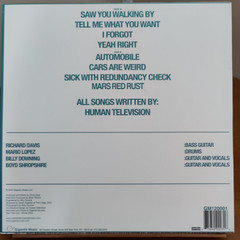 Human Television – All Songs Written By – GM120001 – Rare White Vinyl LP – Mint!