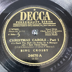 Bing Crosby White Christmas /God rest Ye & CHRISTMAS CAROLS-PART (1 & 2) 78rpm