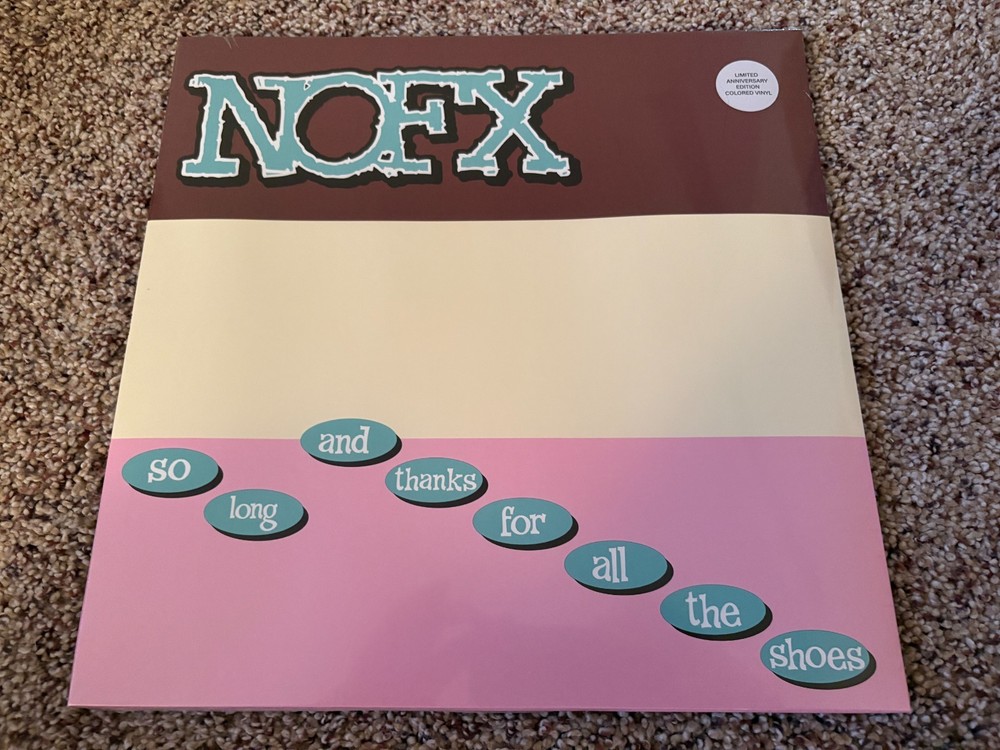 NOFX So Long & Thanks For All Shoes CLEAR w WHITE PINK BROWN SPLATTER Vinyl NEW