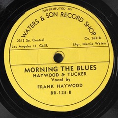 FRANK HAYWOOD: morning the blues / morning low WATERS & SON Single 78 RPM