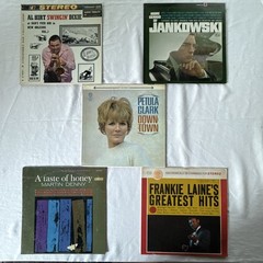 Vintage 1960s Lounge Exotica Instrumental Vinyl 5 LPs Martin Denny Petula Clark